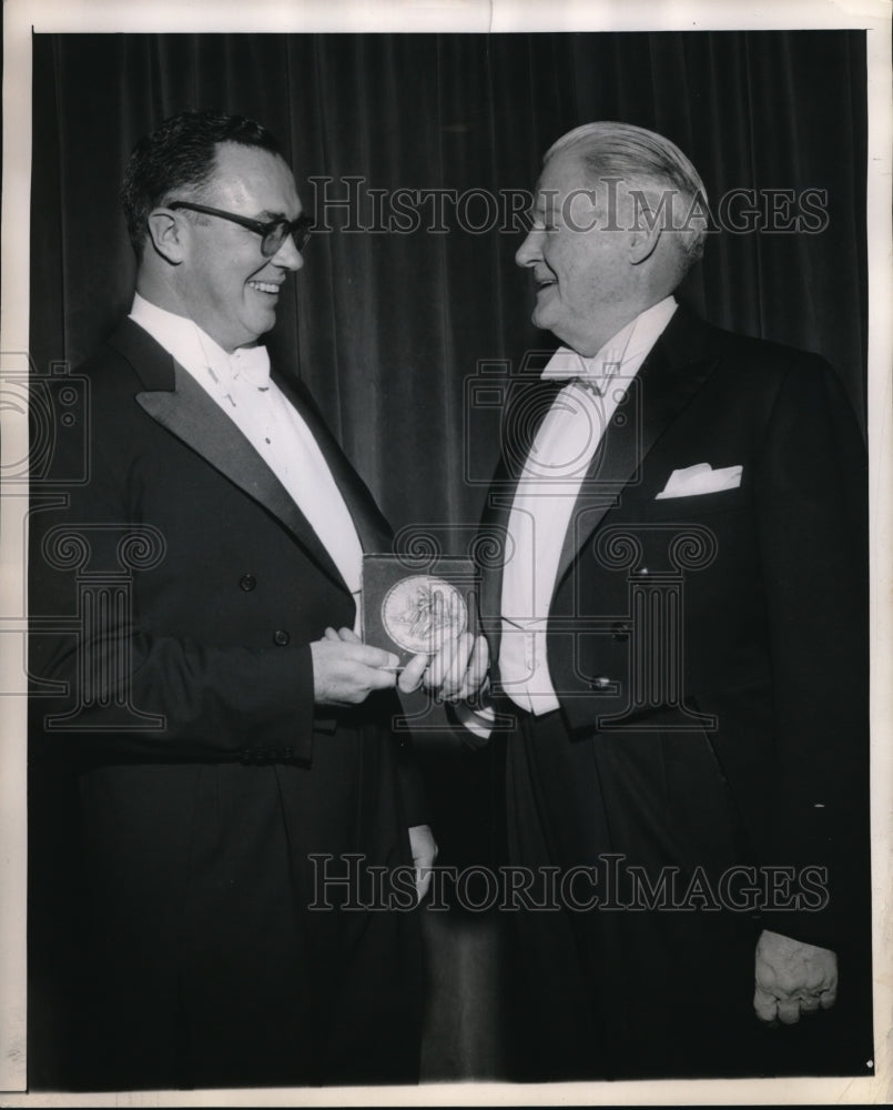 1957 Press Photo Bruce C. Forbes President Of Forbes Inc. & John D. Biggers