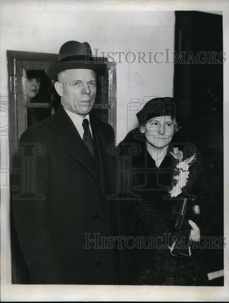 1935 Press Photo Hon William E Dodd U.S Amb to Germany aboard S.S Washington - Historic Images