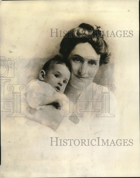 1936 Press Photo Mrs Alfred Landon shown with daughter Peggy Ann- Historic Images