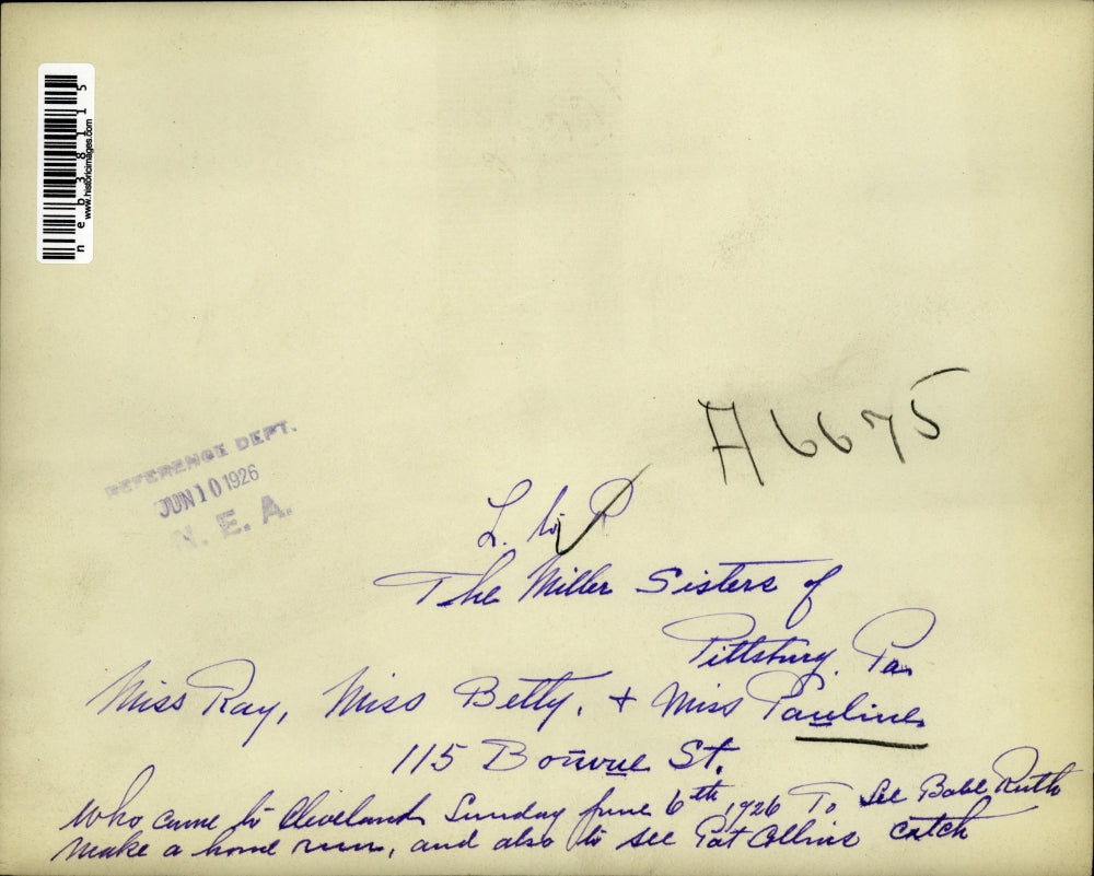 1926 Press Photo Ray Betty & Pauline Miller of Pittsburgh PA attend game