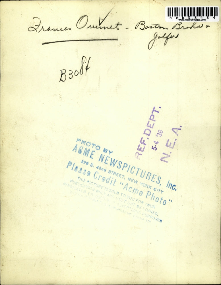 1938 Press Photo Fracis Ouimet Boston broker & golfer - neb38484