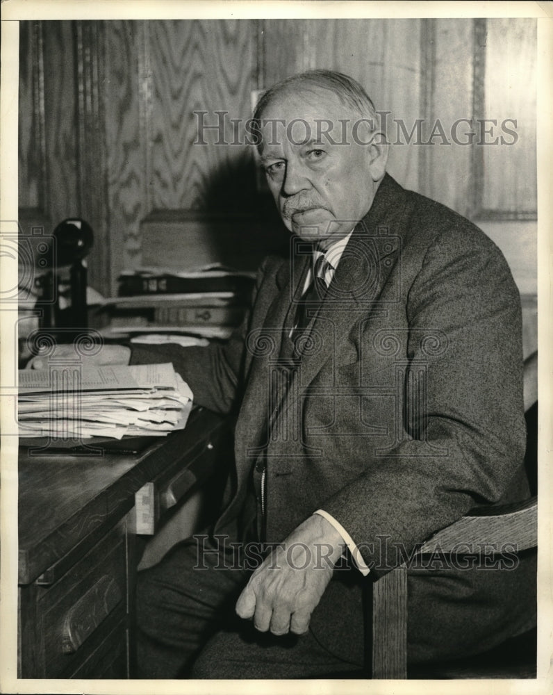 Load image into Gallery viewer, 1935 Press Photo Dr. John L Tildsley Of NY High Schools Attacks National Anthem
