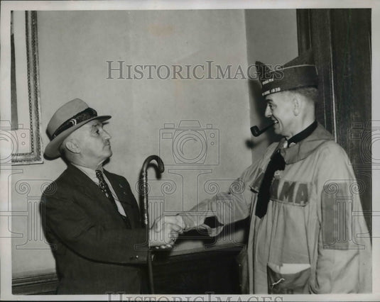 1937 Press Photo American Legion HQ in NYC James Mahafey & JE Schrietoe- Historic Images