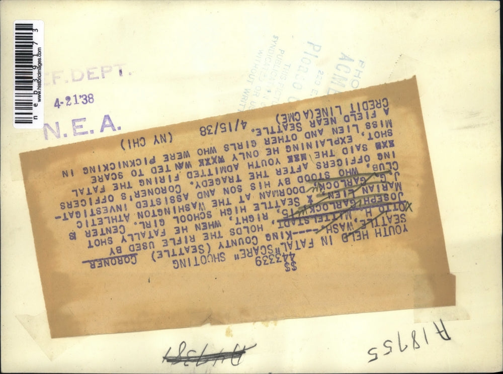 1938 Press Photo Seattle WA coroner Otto Mittelstadt, Marian Lien & JG Garlock