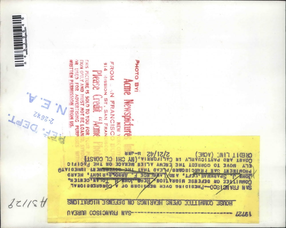 1942 Press Photo Reps John Tolan, John Sparkman & Lawrence Arnold in CA