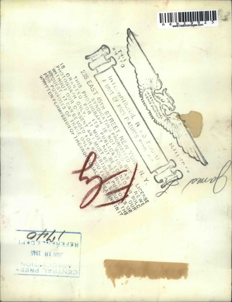 1945 Press Photo James L Fly at desk in an office - neb39925