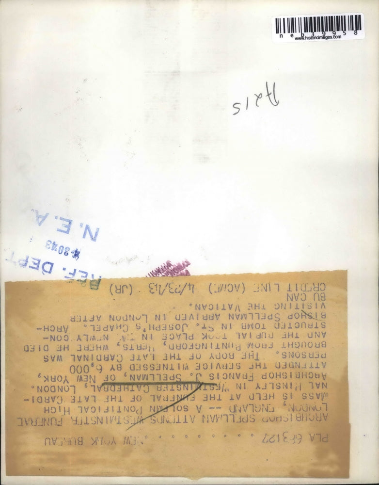 1943 Press Photo Funeral mass for late Cardinal Hinsley at Westminster Cathedral