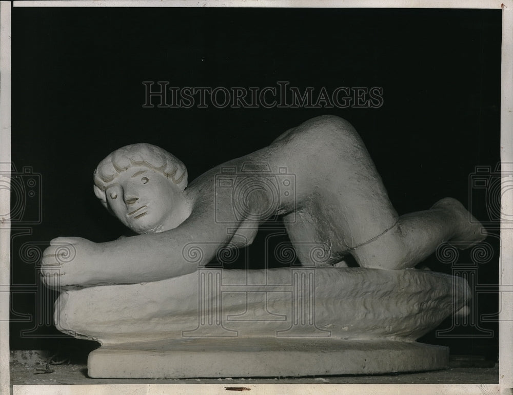 1938 Press Photo Sculpture by Cecile Graham for exhibit at World's Fair in CA