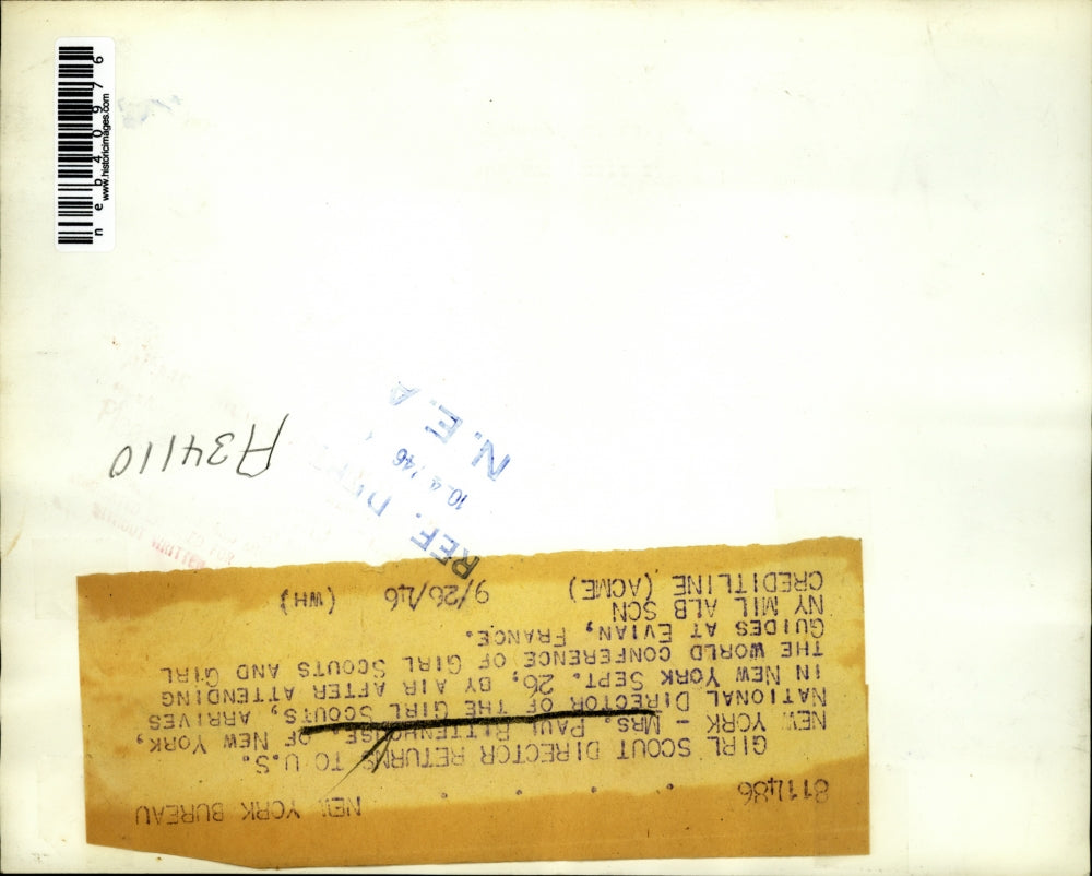 1946 Press Photo Mrs Paul Rittenhouse Natl. Director Girl Scout arrived in N.Y