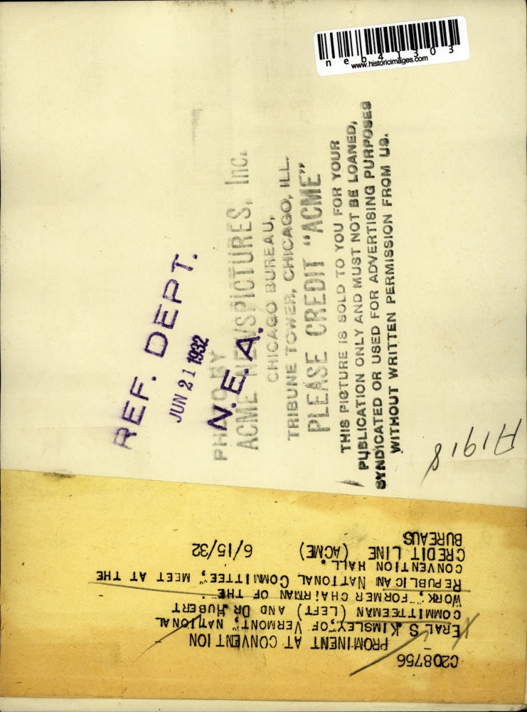 1932 Press Photo Eral S Kimsley & Dr Hubert Work GOP National Committee