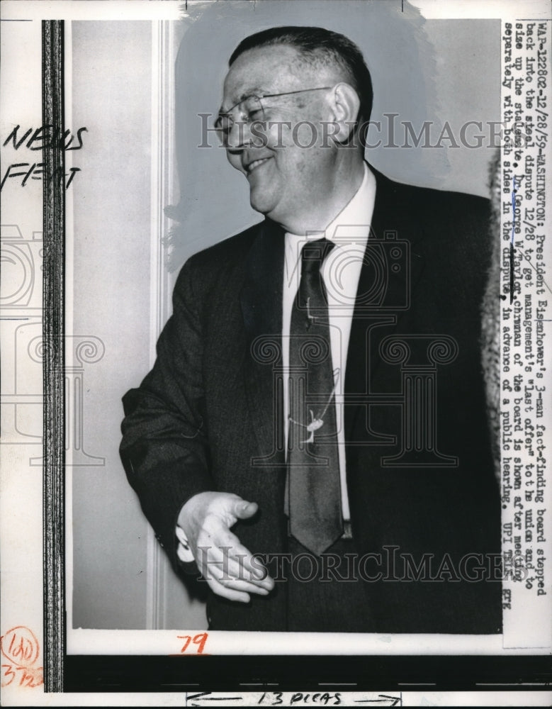 Load image into Gallery viewer, 1959 Press Photo Dr George Taylor Chairman of Eisenhower fact finding board
