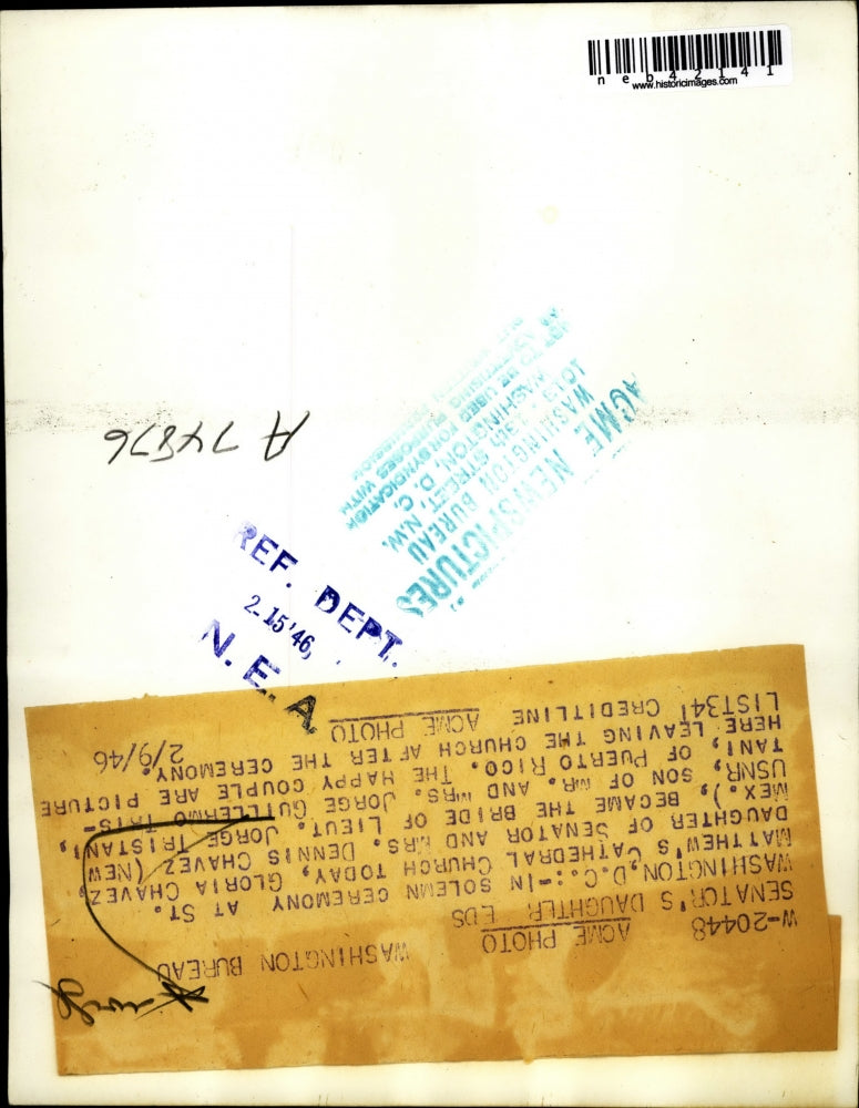 1946 Press Photo Gloria Chavez of NM to wed Lt Jorge Tristani in Washington DC