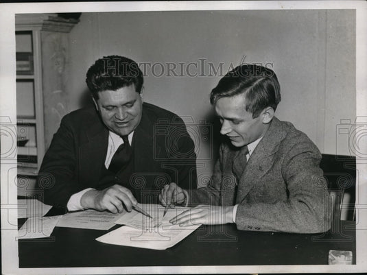 1937 Press Photo Ralph Turner, Arthur Goldschmidt Federal Workers School in DC