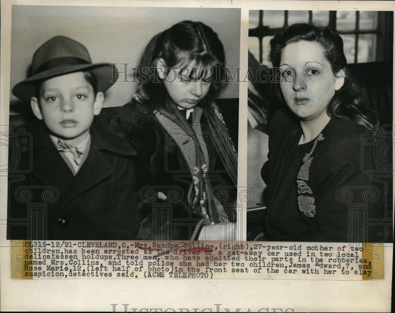 Load image into Gallery viewer, 1948 Press Photo Sandra Collins arrested as getaway driver in robberies
