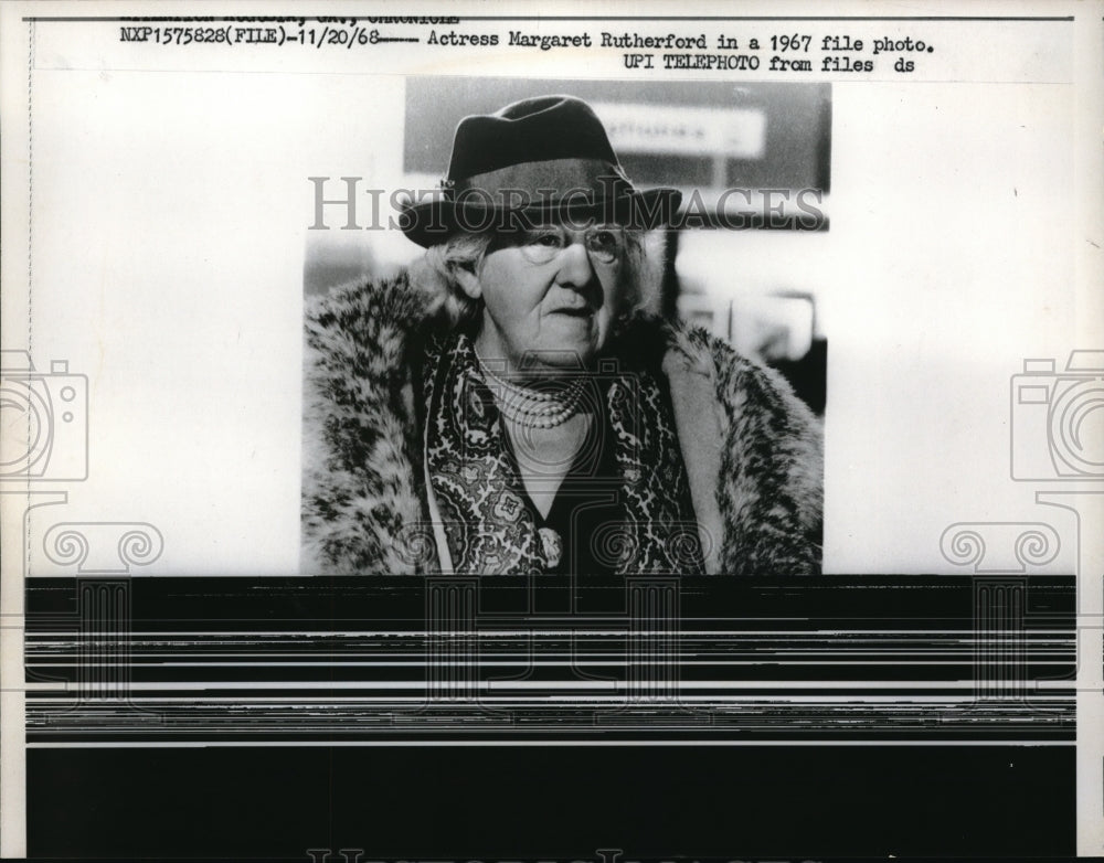 1968 Press Photo Actress Margaret Rutherford in 1967 photo- Historic Images