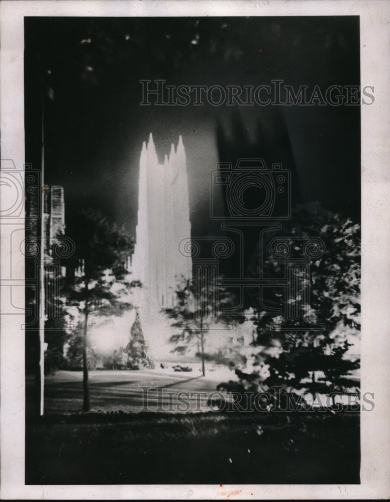 1938 Press Photo Duke Univ in Durham N.C. "The Ghost" fountain on campus