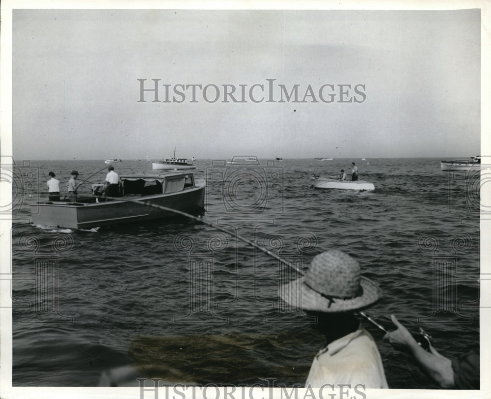 1941 Press Photo St petersburg, Fla sports fishermen try for Kingfish