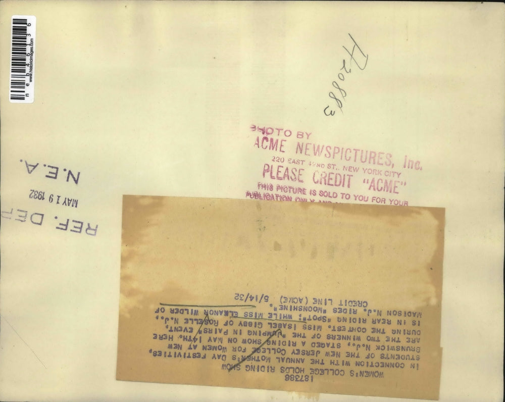 1932 Press Photo Miss Isabel Gibby riding Spot, Miss Eleanor Wilder "Moonshine"