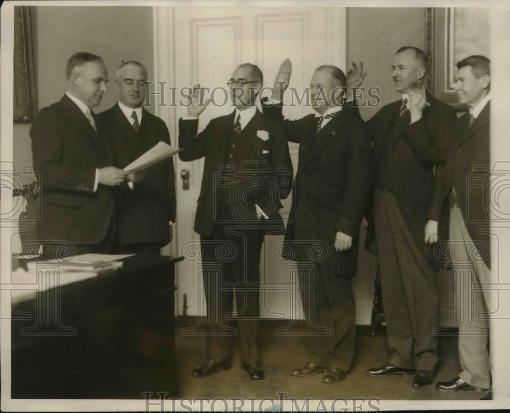 1927 Press Photo Gov. Fullers Administers Oath, Lt. Gov. Allen, Frederick Cock