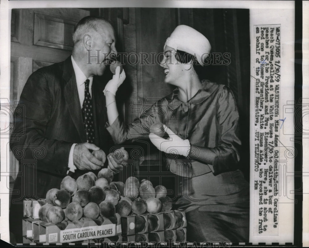 1959 Press Photo Wash.D.C. Anne Goldsmith. "S.C. Peach Queen"- Historic Images