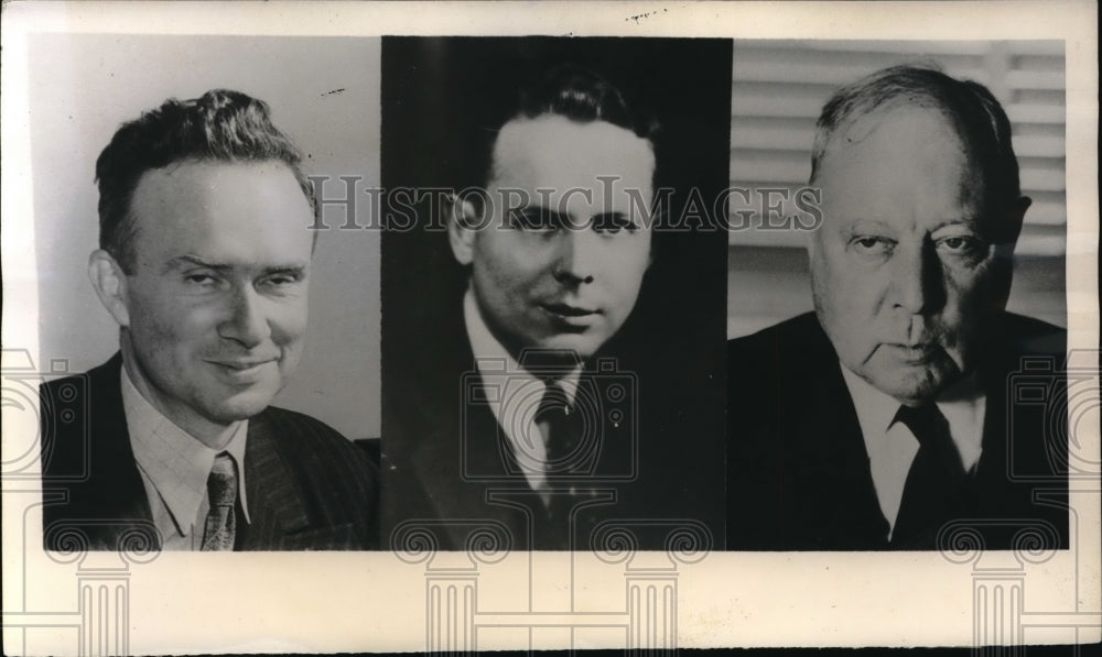1943 Press Photo D.C. Dr G Watson,Wm Dodd Jr,R Lovett, Sec of Virgin Islands- Historic Images