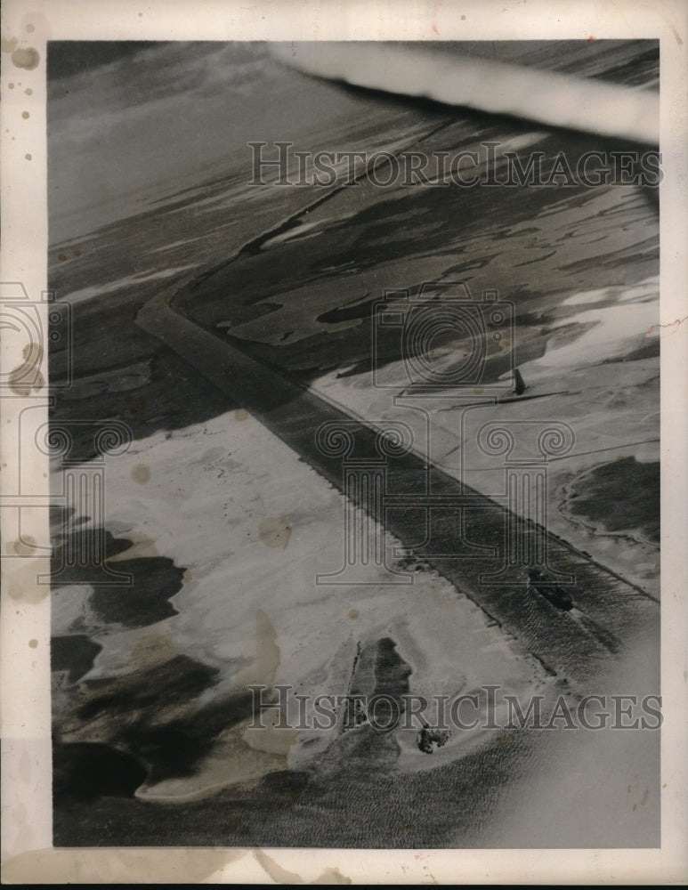 1940 Press Photo Aerial View Of Suez Canal In Egypt