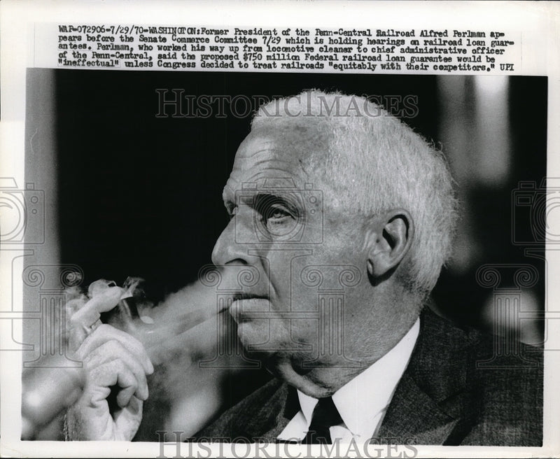 Load image into Gallery viewer, 1970 Press Photo Wash. D.C. Former Pres of Pa Central RR, Alfred Perlman
