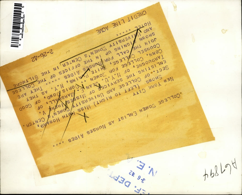 1942 Press Photo Ruth Howard, sec of College & Univ Womens Center at NYU,