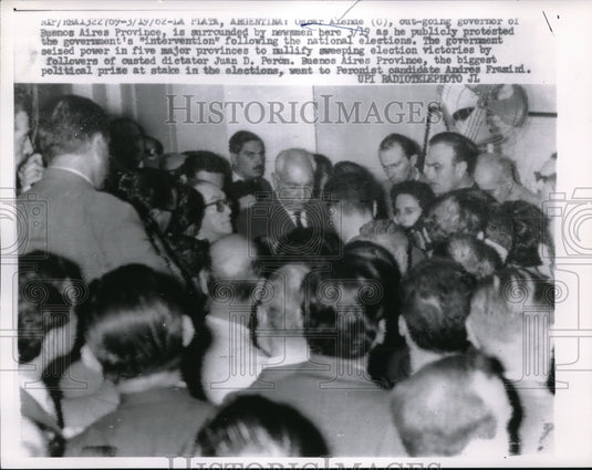 1962 Press Photo Oscar Alende ousted Gov Buenos Aires province by government- Historic Images
