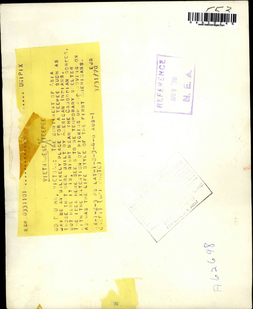 1970 Press Photo Vietnamese Teepee - neb50246