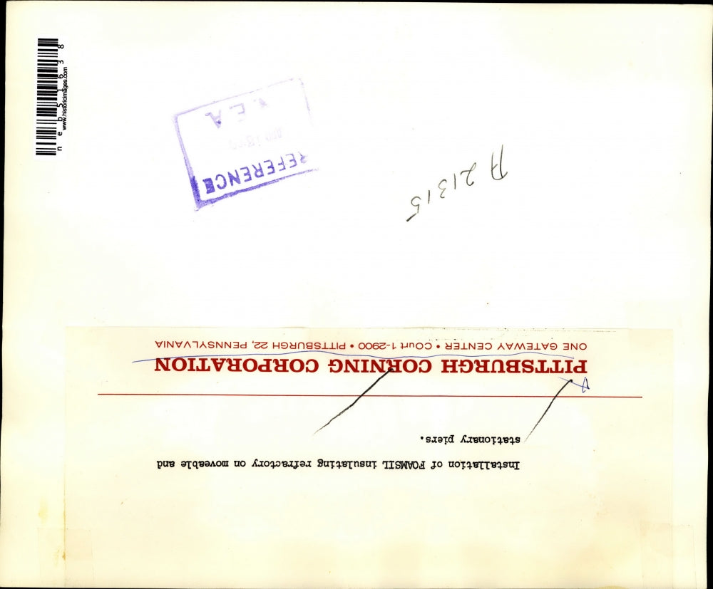 Press Photo Pittsburgh Corning Corp., Installation Foamsil Insulating Refractory