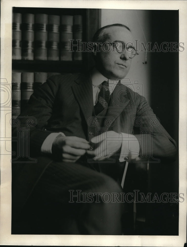 1923 Press Photo Attorney H Starr Giddings Believes His Wife Committed Suicide- Historic Images