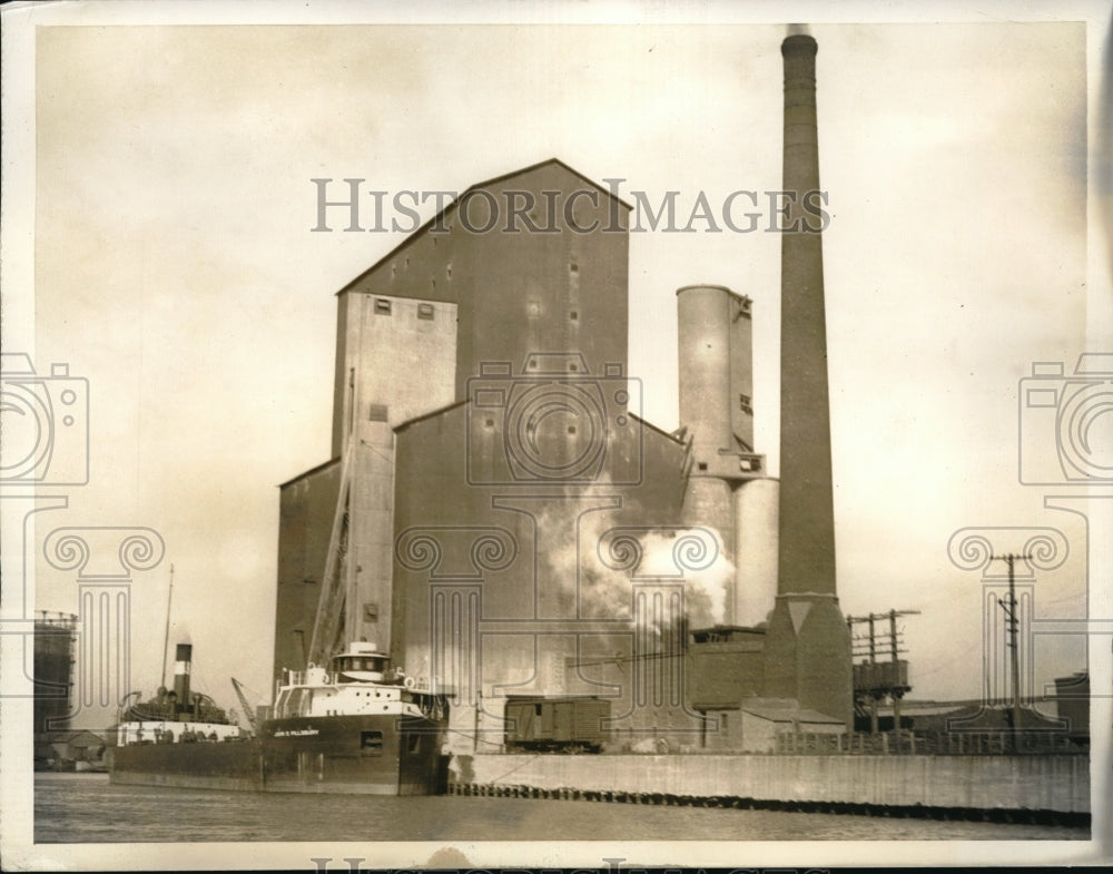 1936 Press Photo S. S. Pillsbury unloading cargo of Argentine Corn- Historic Images