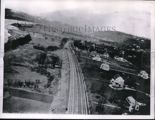 1955 Press Photo Aerial Photo J. Fred Haworth Kite- Historic Images