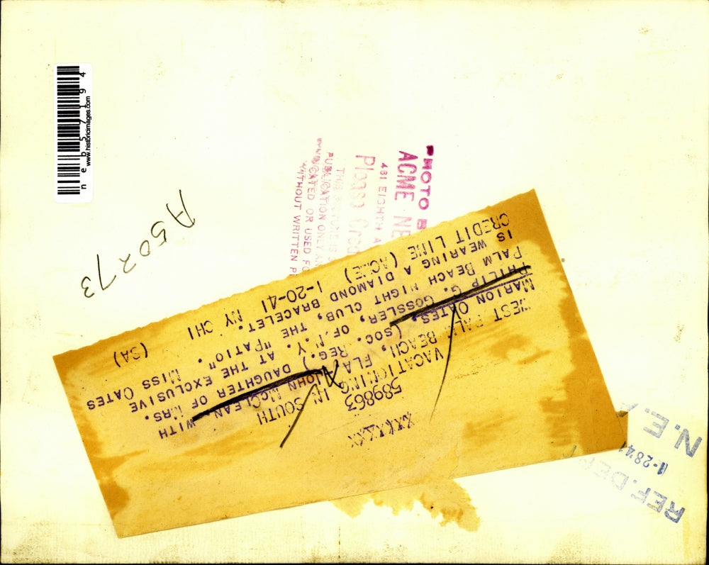 1941 Press Photo W Palm Beach, Fla Marion Oates & John McClean