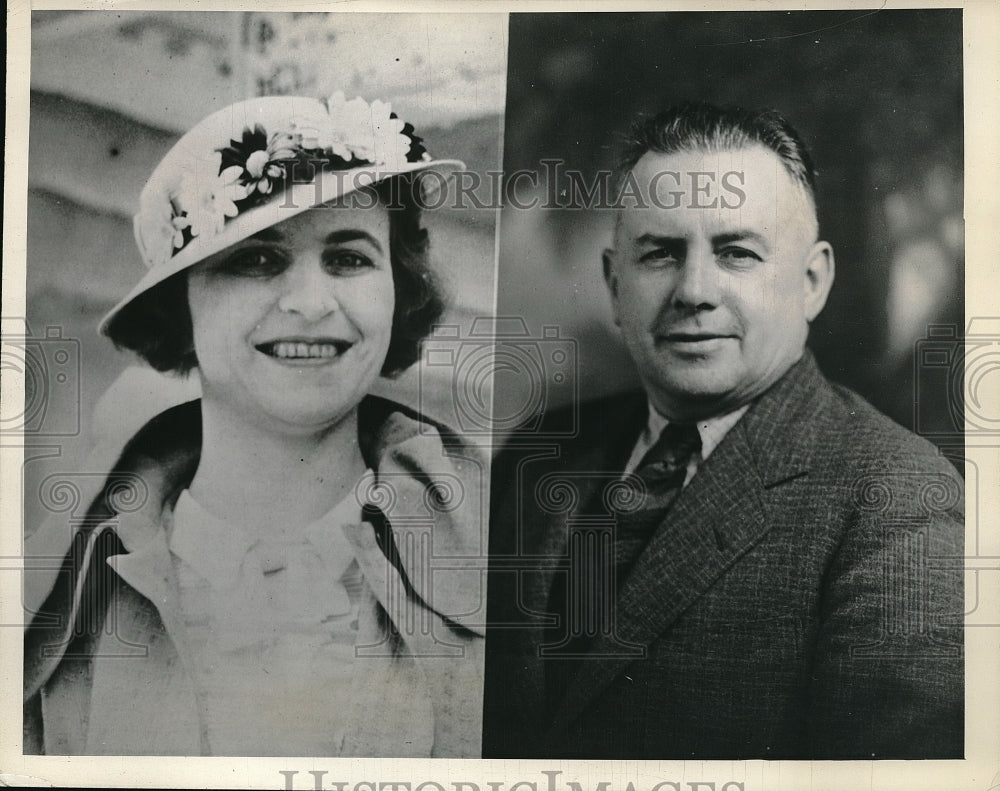 1937 Press Photo harry T O&#39;Brien, editor &amp; Mrs Searcy Sanders- Historic Images