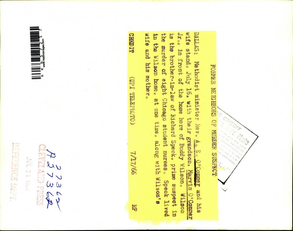 1966 Press Photo Minister Rev. A.E. O'Conner, marvin O'Conner