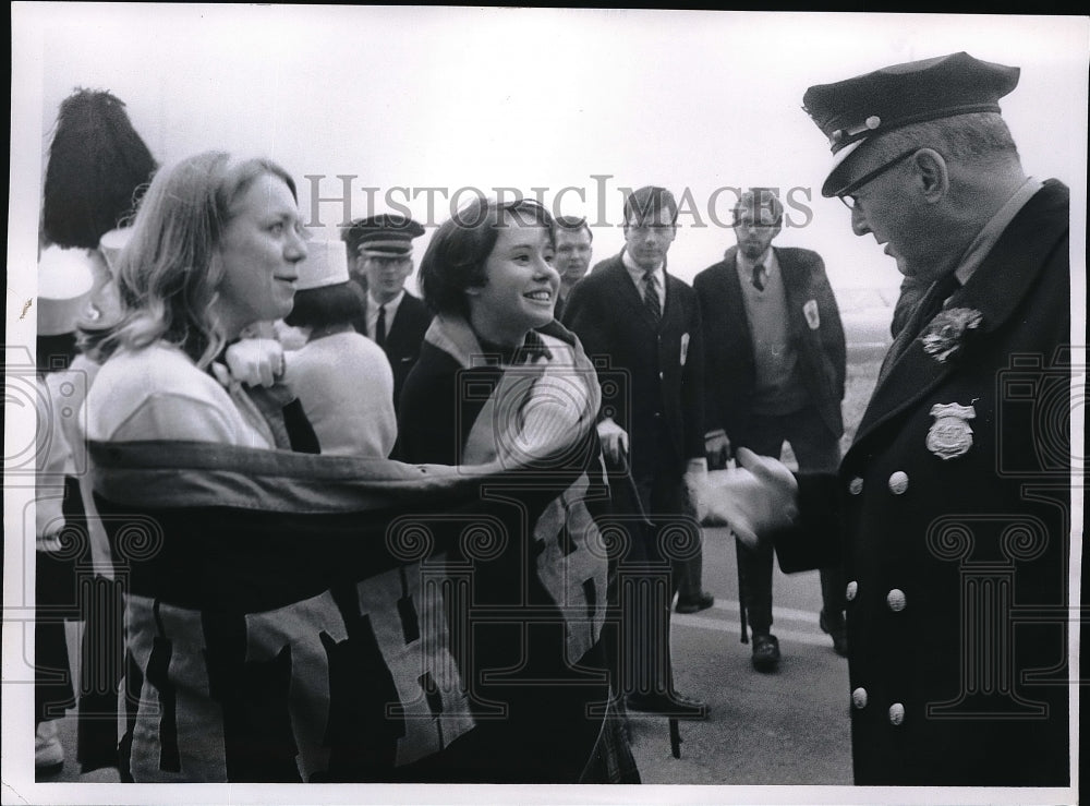 1968 Press Photo South Cleveland HS band for St Patrick's day parade