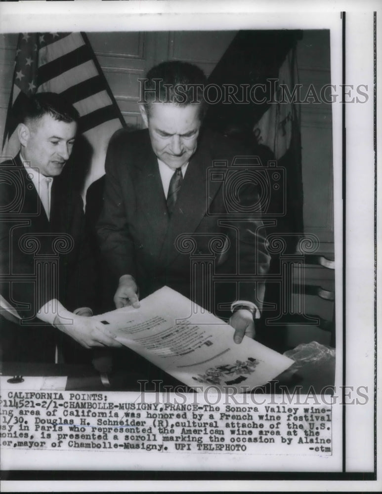 1960 Press Photo Sonora Valley wine area CA honored by French Wine Festival - Historic Images
