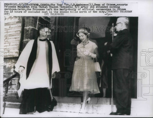 1958 Press Photo Ottawa, Canada Very Rev JD Anderson, Princess Margaret