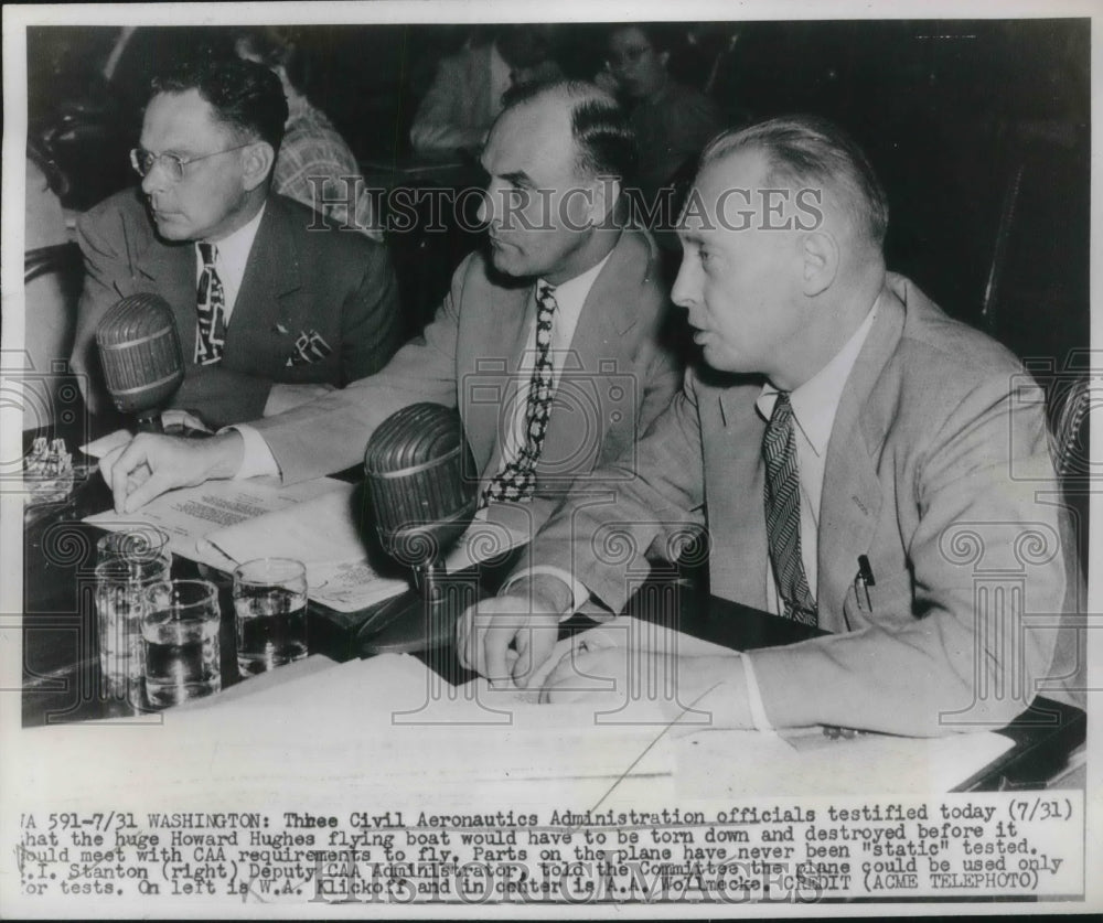 1947 Press Photo D.C. Civil Aeronautics Admin. I Stanton,WA Klickoff,AA Wollmeck
