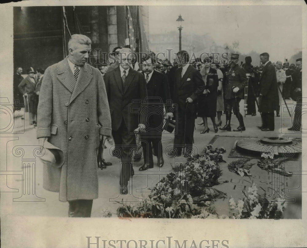 1927 Press Photo French Tomb of Unknow Soldier, HP Savage,Gen Pershing,Painlove- Historic Images