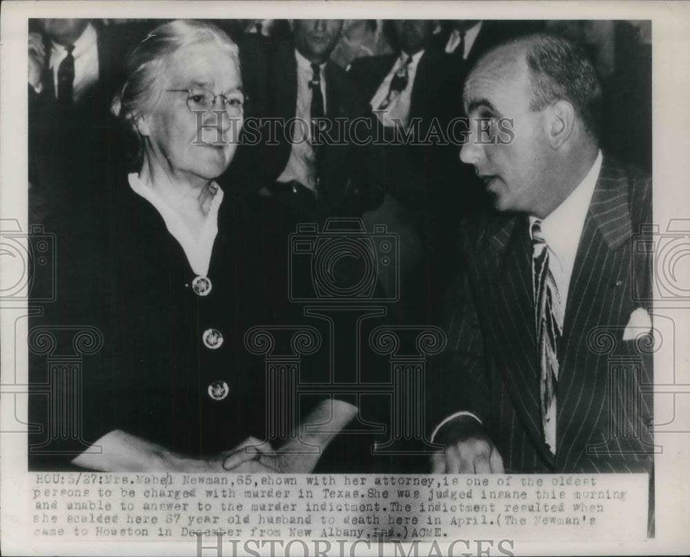 1948 Press Photo Mrs Mabel Newman,atty at murder trial in Texas