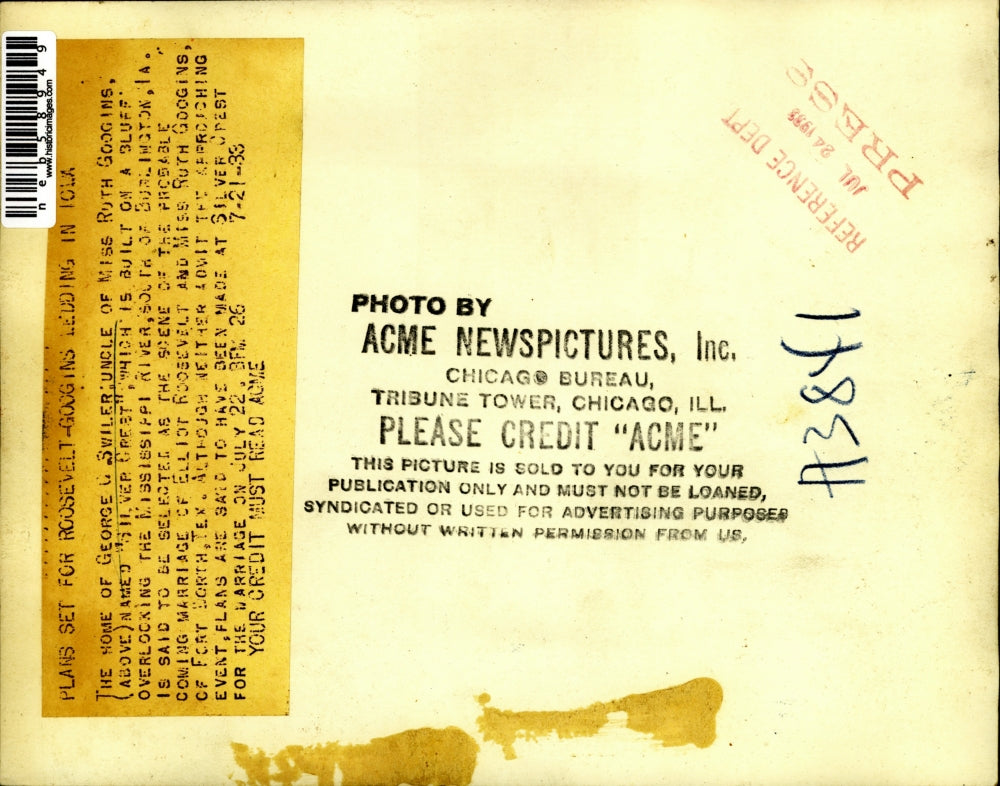 1933 Press Photo George C Swiler Uncle Ruth Googins Mississippi River House