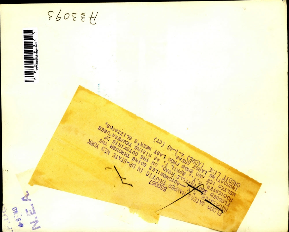 1940 Press Photo Scottsville Rd. flooded by melting snow, Rochester, NY