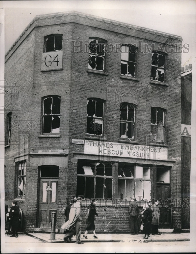 1939 Press Photo Bank bldg. in south London explosion of a bomb- Historic Images