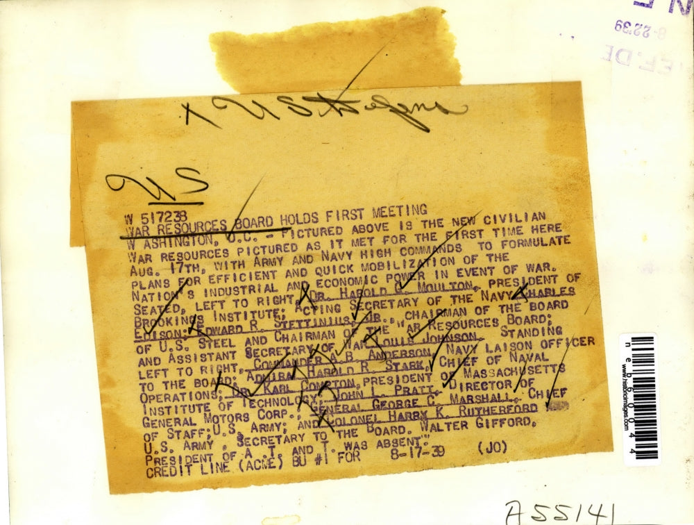 1939 Press Photo War Resources Board holds first meeting in Washington, D. C.