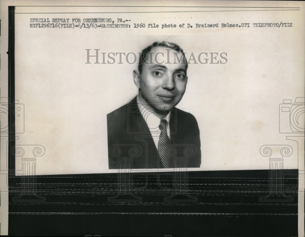 1963 Press Photo Washington D.C. Dr Brainerd Holmes