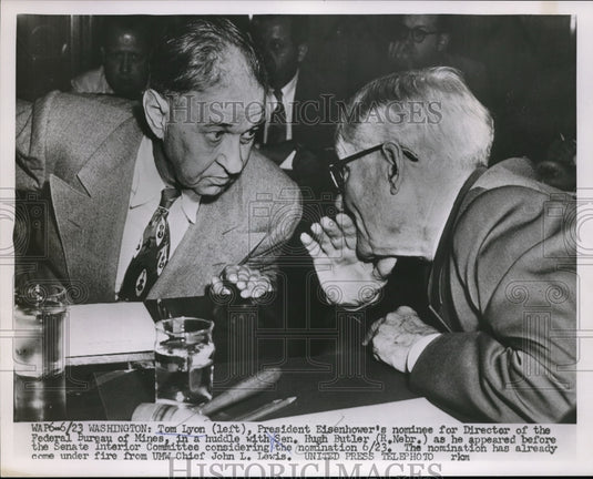 1953 Press Photo Tom Lyon Hugh Butler