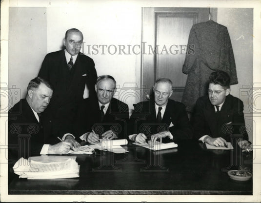 1936 Press Photo SAn Francisco, RM Meriwether,E McGrady,Col Ohlson,Geo Charlot- Historic Images